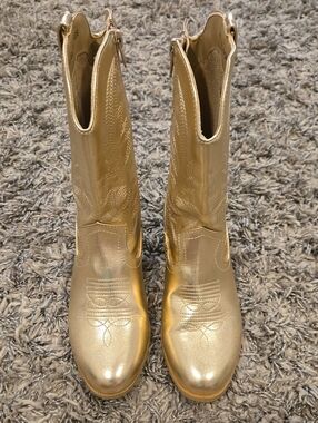 Jellypop Girls Metallic Gold Western Boots